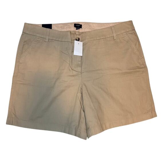 J.Crew City Fit Light Khaki Chino Shorts Size 16 NWT 7” Inseam Casual - Picture 1 of 5